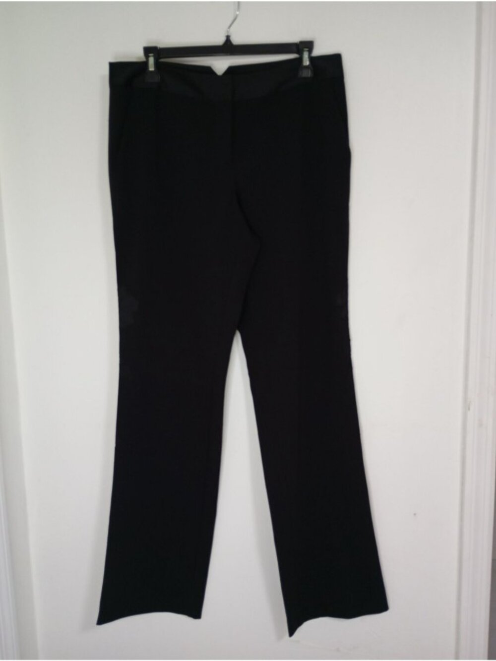 Body By Victoria Straight-Leg Pants Size 8 Floral Accents Side Zipper Black